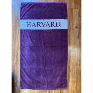 Vintage Harvard University‎ Purple & White Beach Duds Towel 55 x 30 EUC